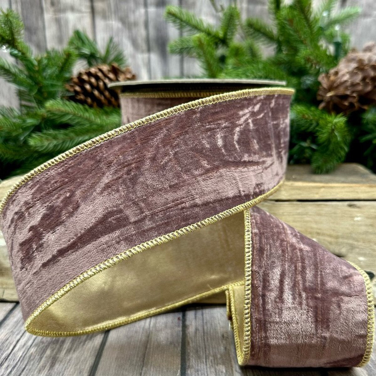 Amethyst Crinkle Velvet Ribbon 2.5 Inch x 10 Yards