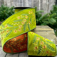 Yellow Aster Faux Velvet Embroidery Ribbon 4