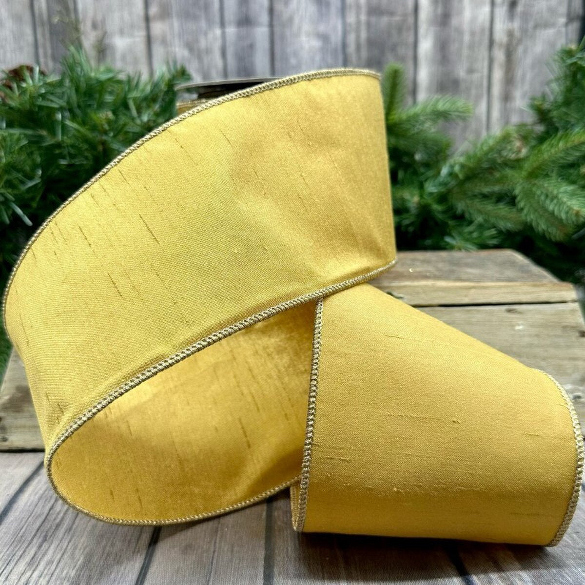 Gold Metallic Ribbon 4 Inch x 10 Yards