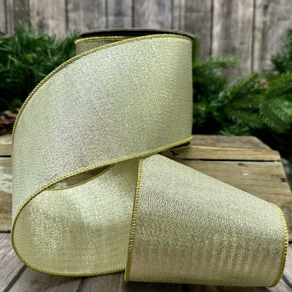 Platinum Sheer Metallic Ribbon 4 Inch x 10 Yards