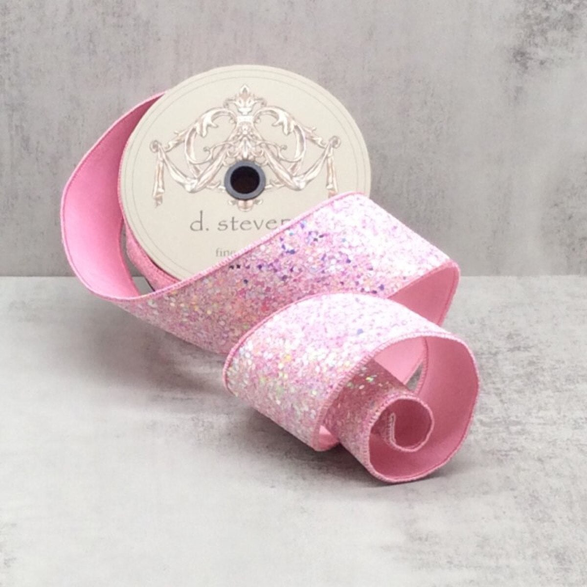 Glitter Cotton Candy Pink Ribbon 2.5 Inch x 10 Yards