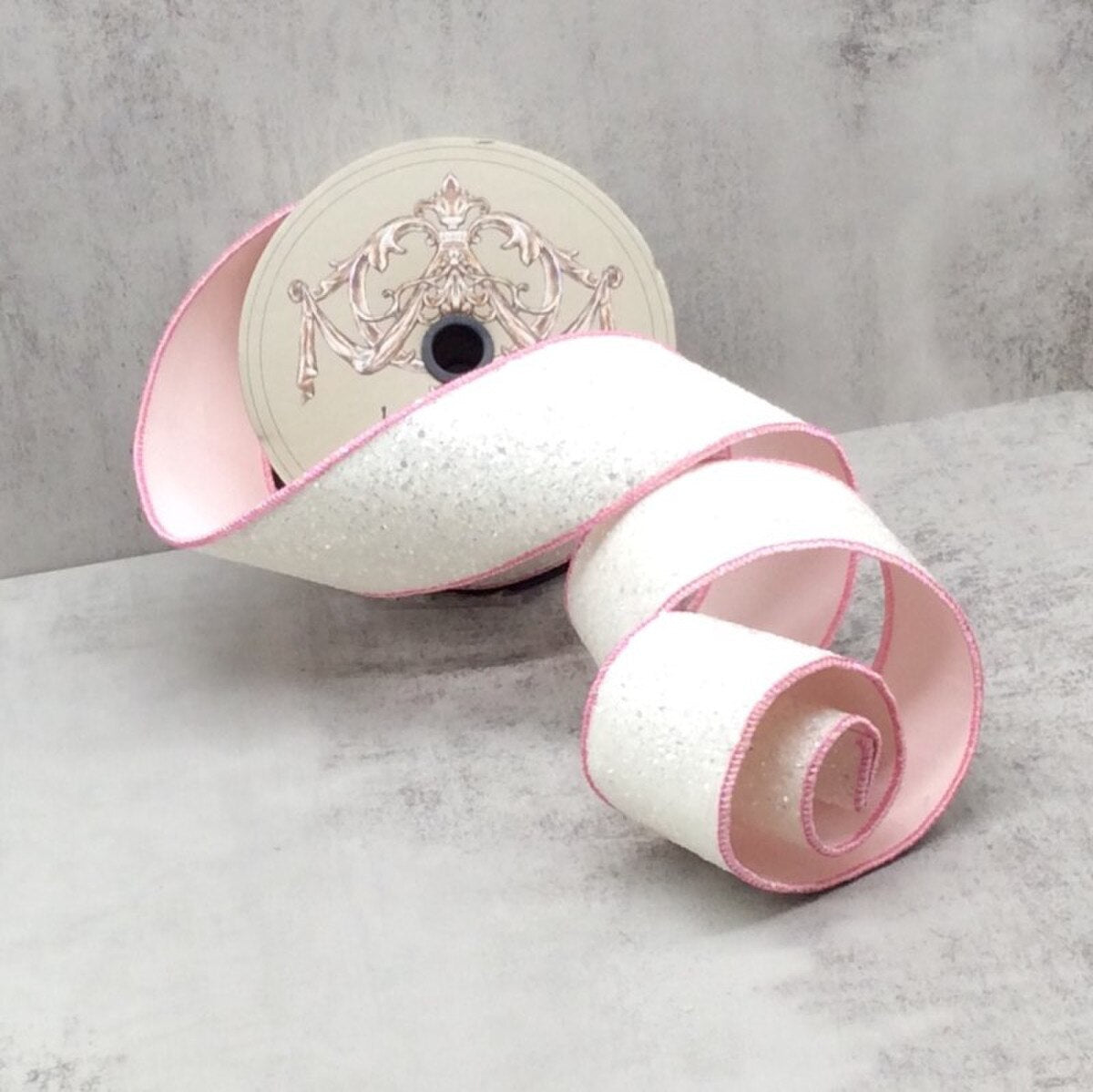 Whispy White Glitter Ribbon 2.5" x 10 Yds