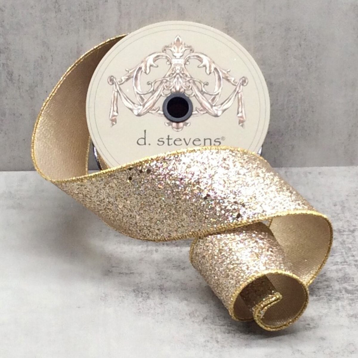 Gold Glitter Ribbon 2.5 Inch x 10 Yards Shimmer