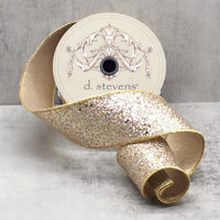 Gold Glitter Ribbon 2.5 Inch x 10 Yards Shimmer