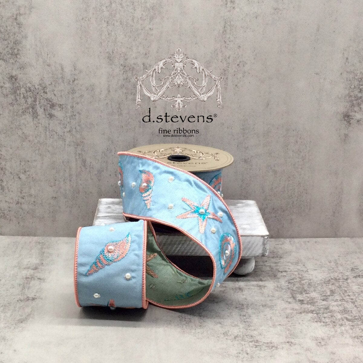 Light Blue Dupion Embroidery Ribbon 2.5 Inch x 5 Yds