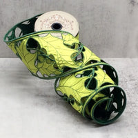 Holly Leaf Cutout Ribbon Lime Green Dark Green 4