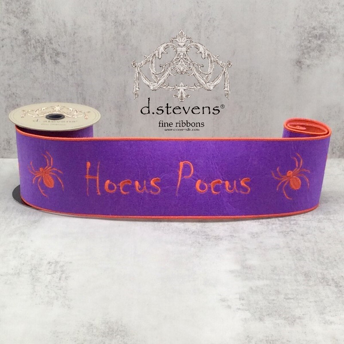 Hocus Pocus Orange Purple Felt Ribbon 4" x 5 Yds