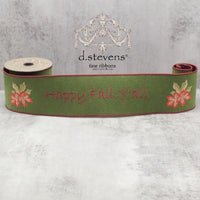 Burgundy Olive Green Felt Embroidery Ribbon 4