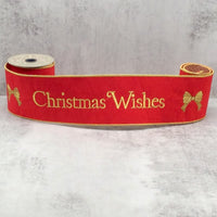 Gold Red Ribbon Felt Embroidery Christmas Wishes 4