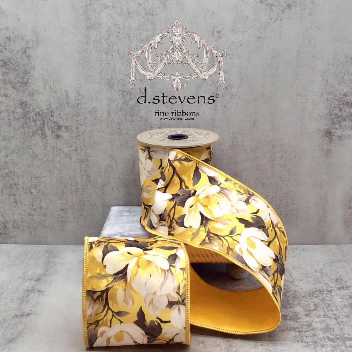 Southern Magnolia Cream Yellow Poplin Ribbon 4" x 5 Yds