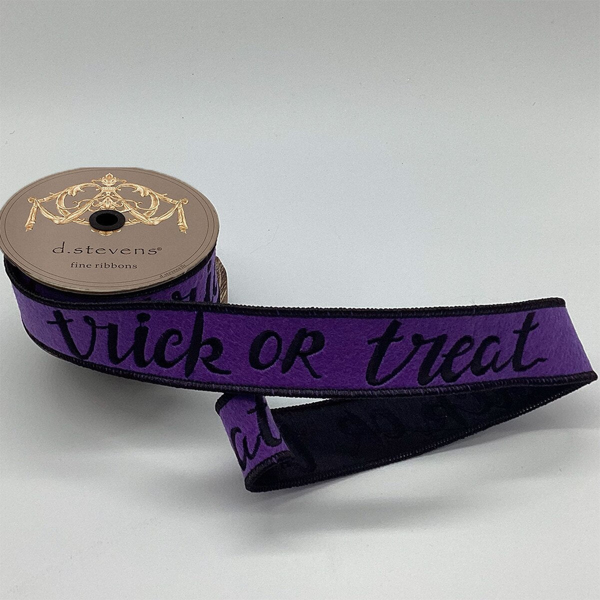 Trick Or Treat Purple Ribbon Felt 1.5 Inch x 5 Yards