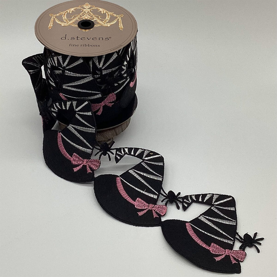 Felt Witches Hat Garland Black Pink White 4 Inch x 5 Yards