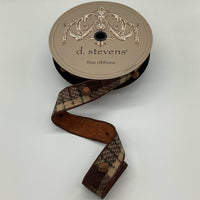 Faux Wool Ribbon Bradford Plaid Tan Brown 1.5