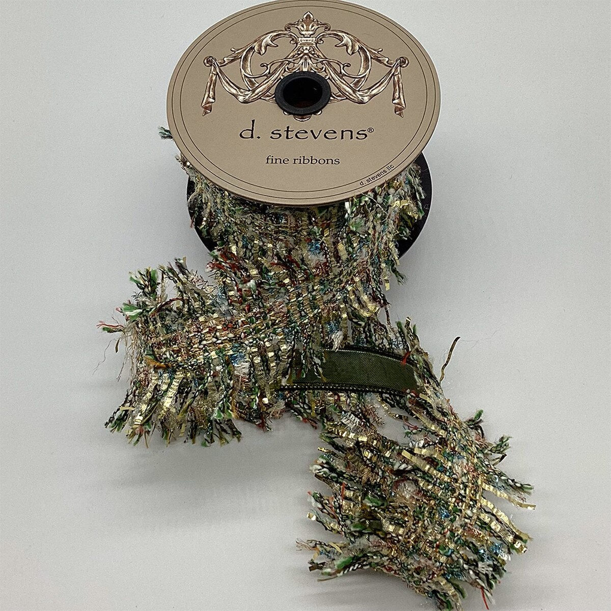 Green Ivory Frayed Edge Ribbon 2.5 Inch by 5 Yards