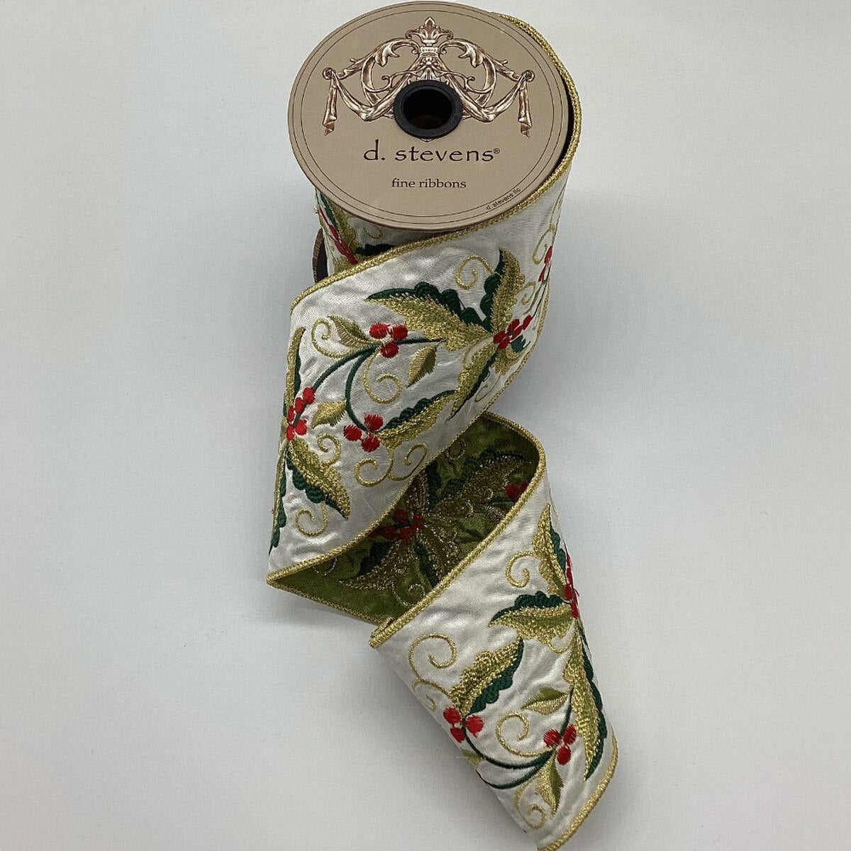 Green Satin Embroidery Ribbon 4 Inch x 5 Yards