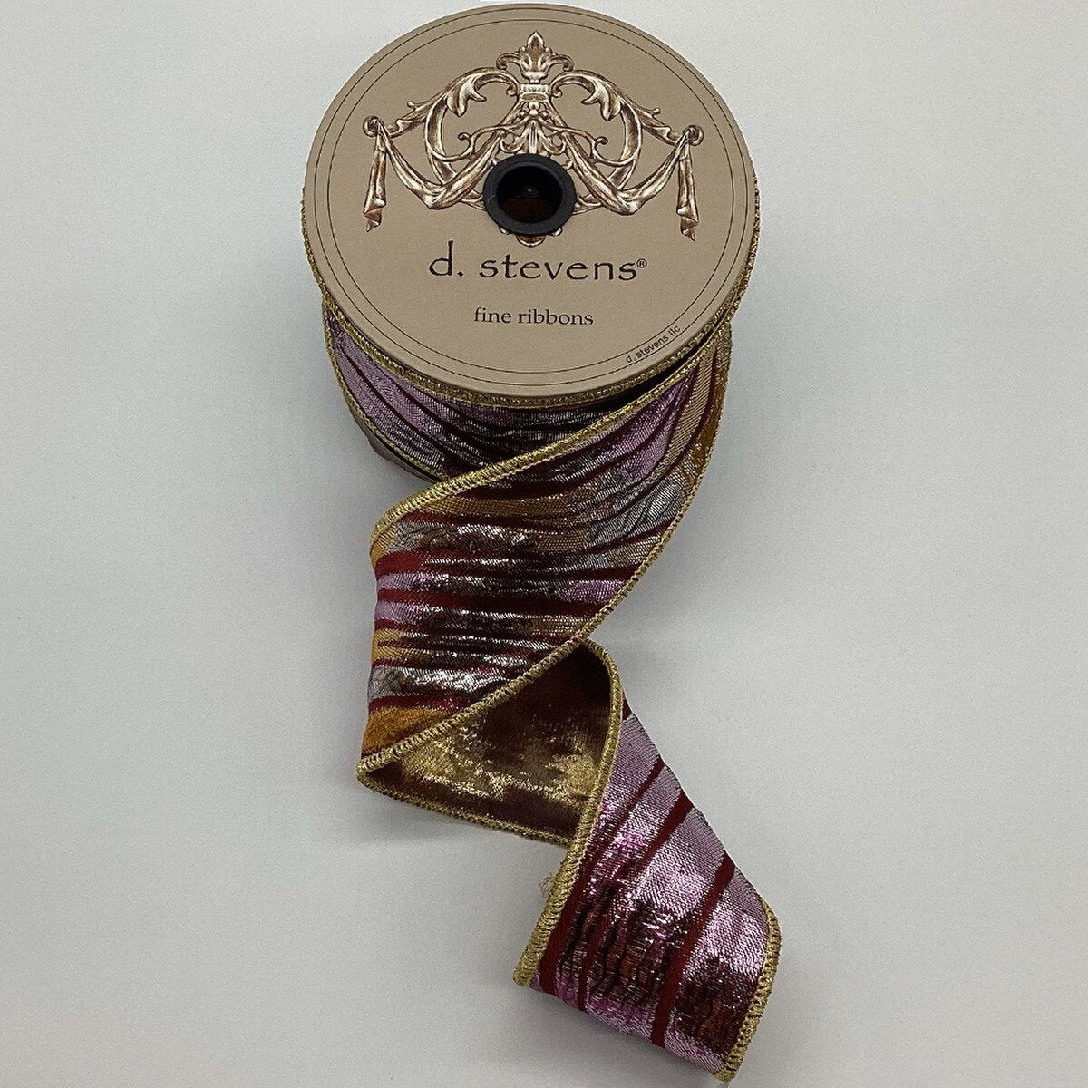 Lavender Mauve Metallic Jacquard Wave Ribbon 2.5" x 5 Yds