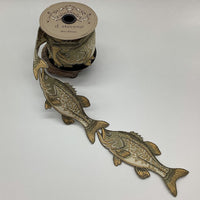 Trout Fish Garland Brown And Moss Ribbon 3 Inch x 5 Yards