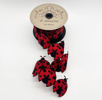 Lady Bug Garland Red Black Ribbon Felt Embroidery 2.5