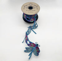 Dragonfly Garland Felt Embroidery Blue Pink Green 3