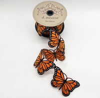 Monarch Butterfly Garland Orange Felt Embroidery 2.5