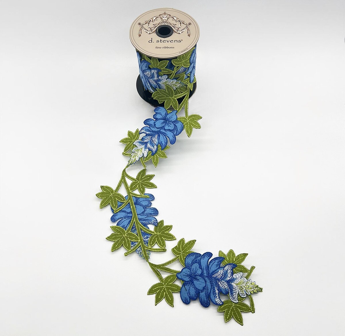 Texas Bluebonnets Felt Embroidery Ribbon 4" x 5 Yds