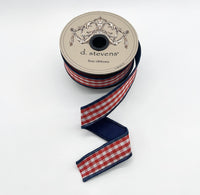 Navy Gingham Check Ribbon 1 Inch X 10 Yards