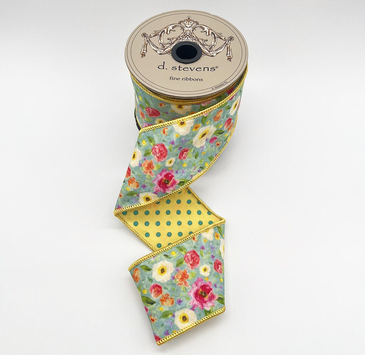 Poplin Mix Poppies Polka Dot Ribbon 2.5" x 10" Pink Blue Yellow