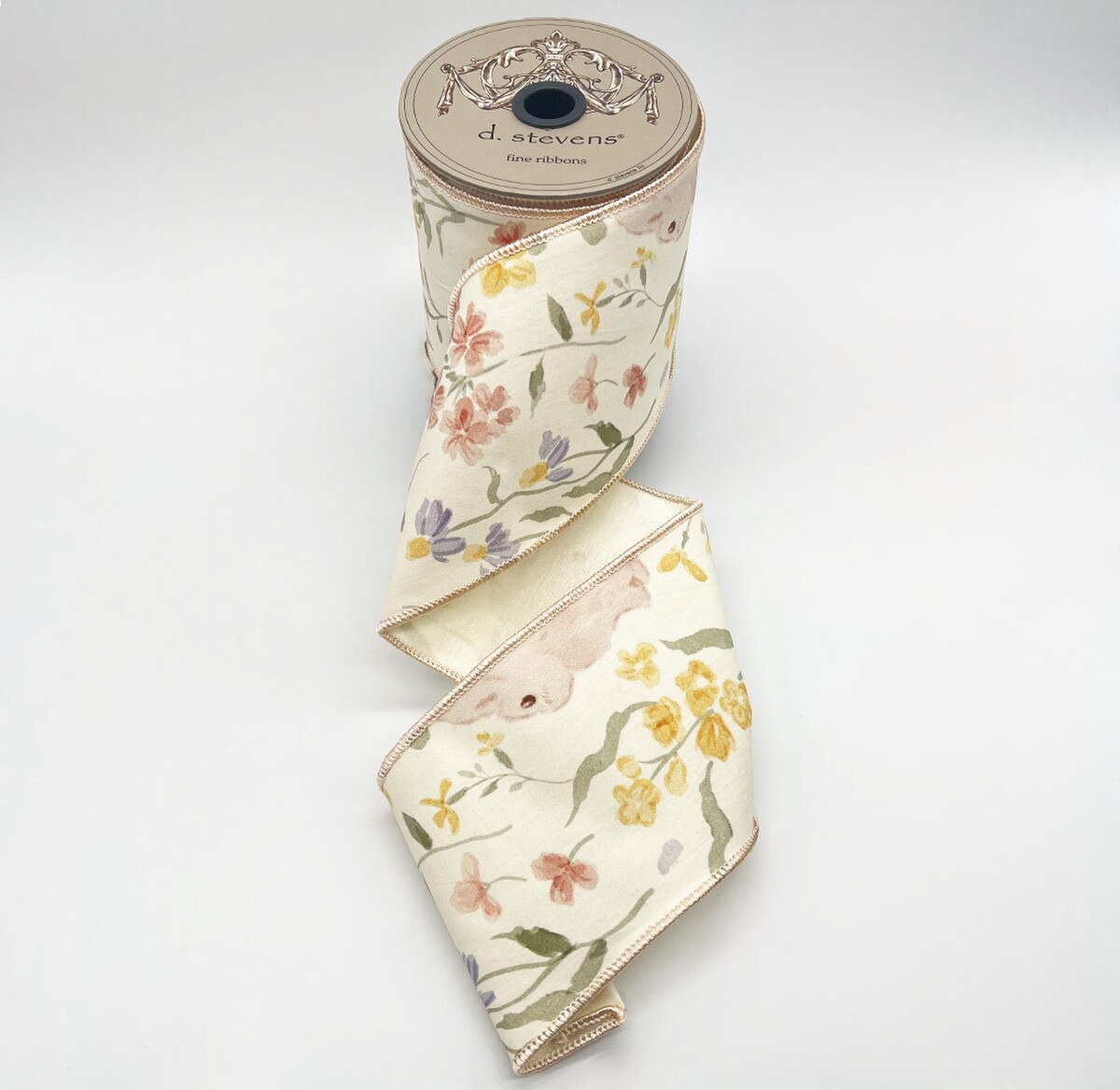 Floral Bunny Cream Yellow Ribbon Poplin Mix 4" x 10 Yds