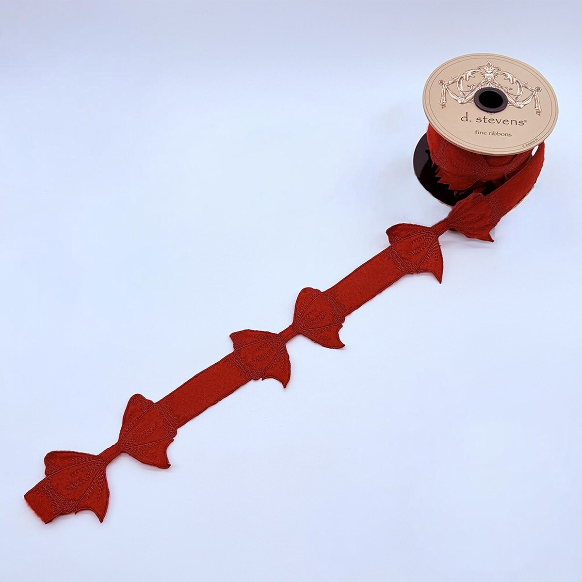 Felt Bow Garland with Red Ribbon 2.5" x 5 Yds