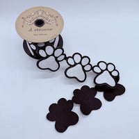 Dog Paw Garland White Black Ribbon Felt Embroidery 3