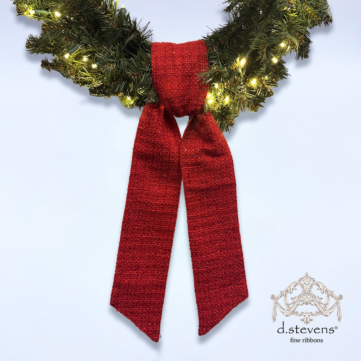 Red Boucle Sash Ribbon 4" x 56"