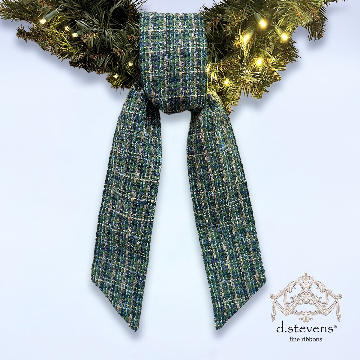 Navy Green Boucle Sash Ribbon 4 x 56 Inches