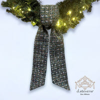 Boucle Ribbon Sash White Copper Blue Green 4x56