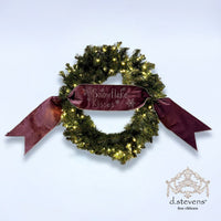 Snowflake Kissed Banner with Purple Ribbon and Silver Embroidery