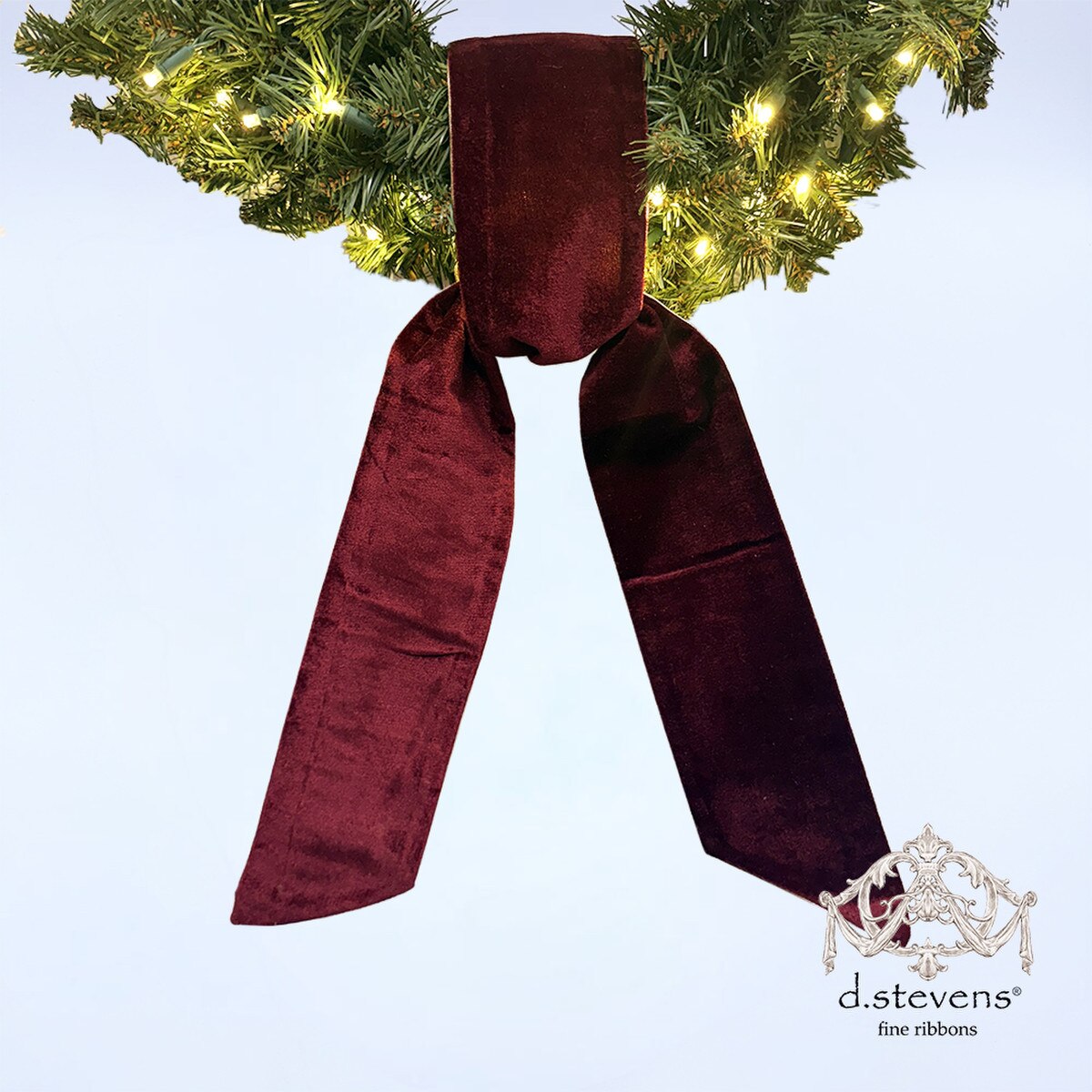 Burgundy Velvet Sash Ribbon with Metallic Gold Back 4" x 56"