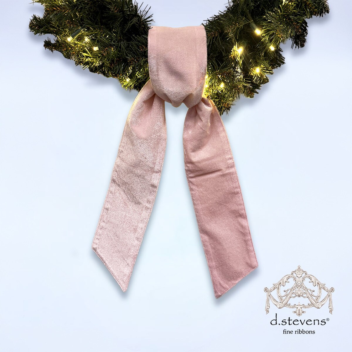 Light Pink Velvet Sash Ribbon with Metallic Gold Back 4" x 56"