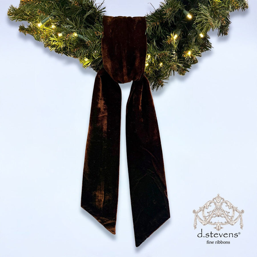 Brown Velvet Sash Ribbon 4" x 56"