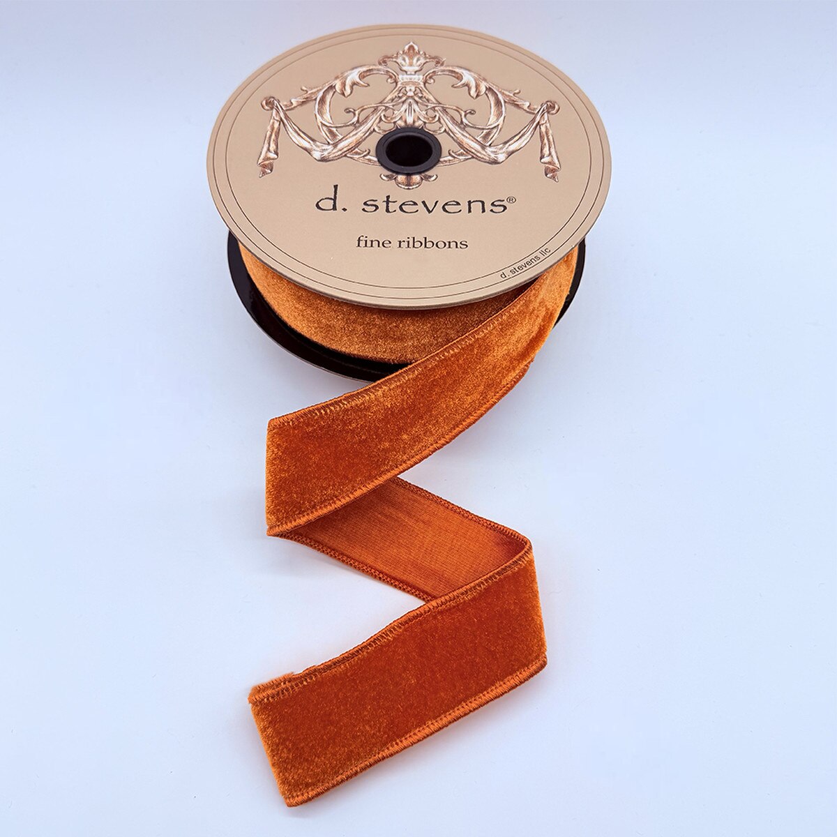 Orange Velvet Dupion Back Ribbon 1.5 Inch x 10 Yards
