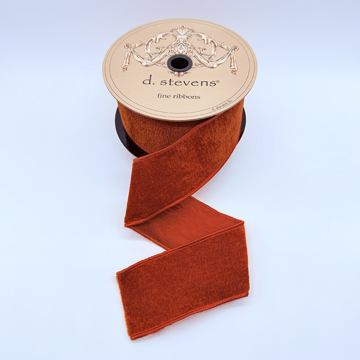 Persimmon Velvet Ribbon 2.5" x 10 Yds Dupion Back