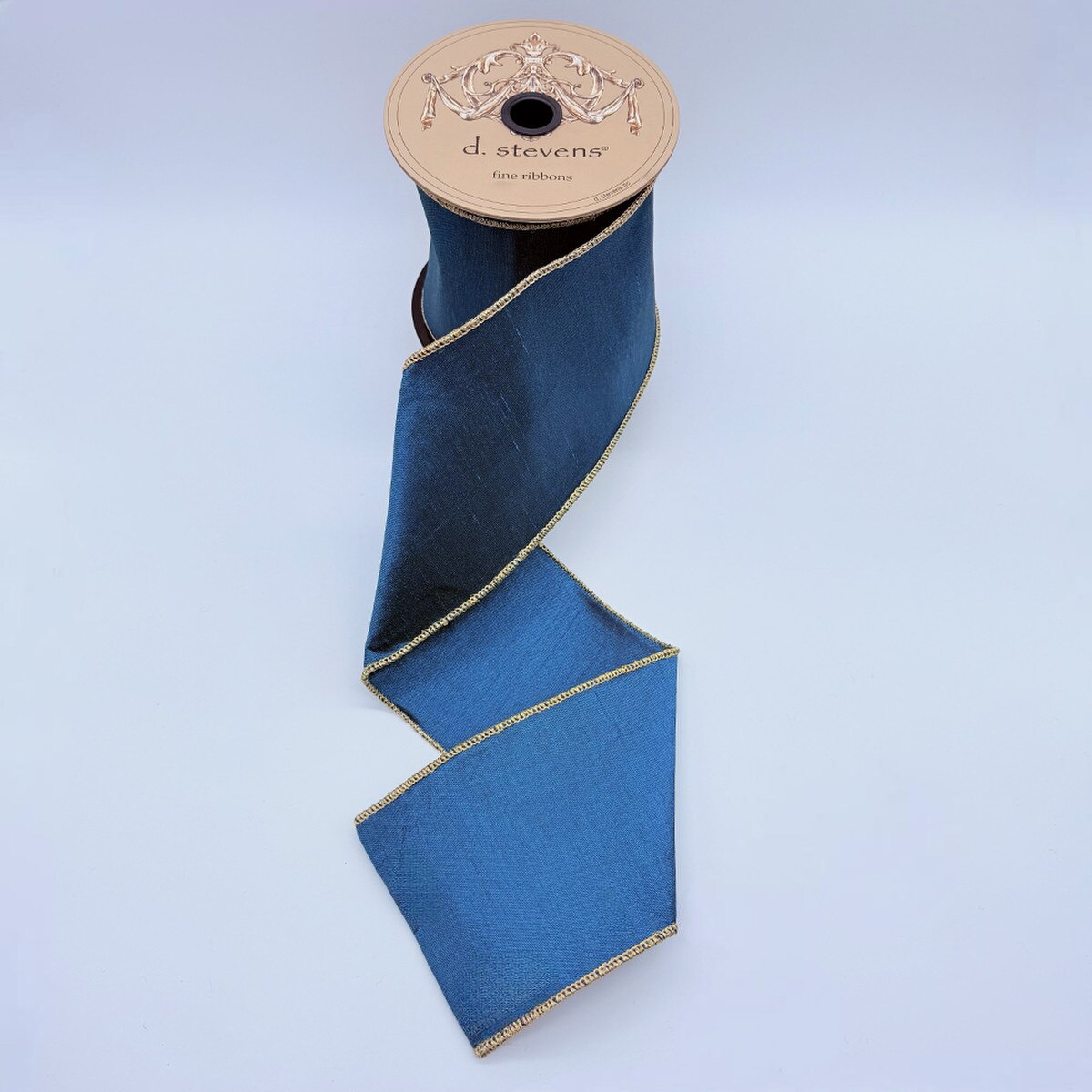 Dark Teal Dupion Ribbon 4 Inch x 10 Yards
