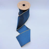 Dark Teal Dupion Ribbon 4 Inch x 10 Yards