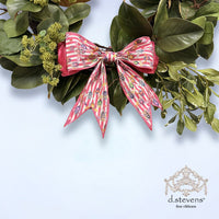 Bugs And Bees Bow Hot Pink Ivory Canvas Stripe Ribbon