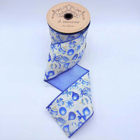 Taffeta Blue Ornaments with Blue Ivory Ribbon 4