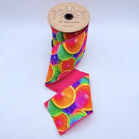 Colorful Taffeta Ribbon in Oranges Pink Yellow Purple 4
