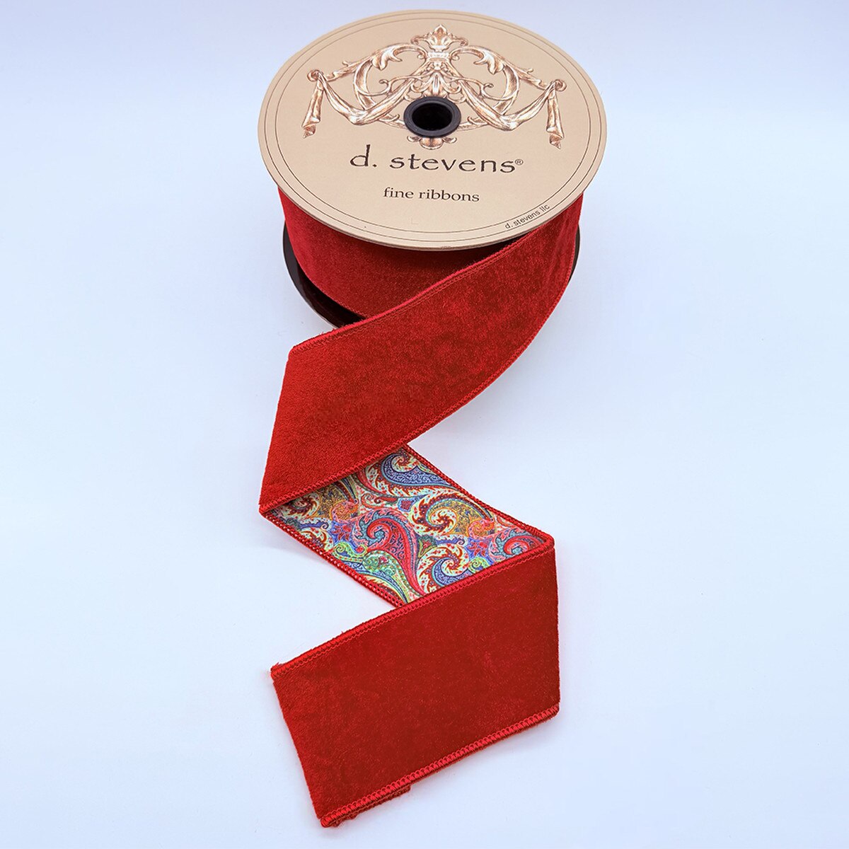 Red Velvet Art Swirl Ribbon 2.5 Inch x 10 Yards