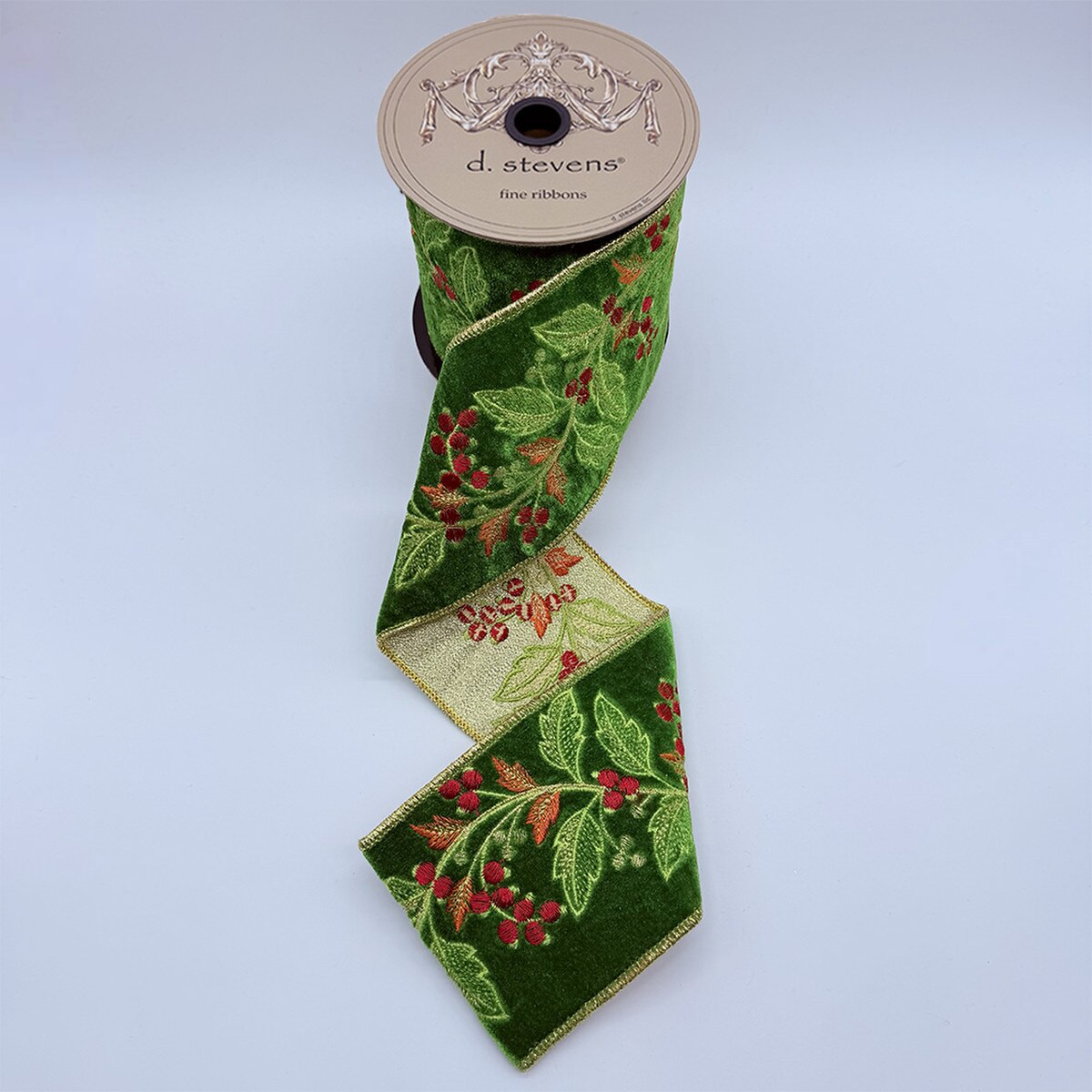 Hot Pink Orange Velvet Embroidery Ribbon 4" x 5 Yds