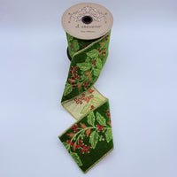 Hot Pink Orange Velvet Embroidery Ribbon 4