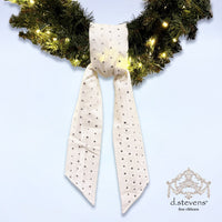 Winter White Velvet Sash with Clear Rhinestones 4