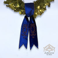 Blue Velvet Majestic Scroll Embroidery Sash 4