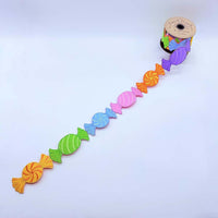 Candy Garland Felt Embroidery Orange Purple Lime Yellow 2.5